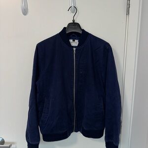 Topman Dark Blue Bomber Jacket